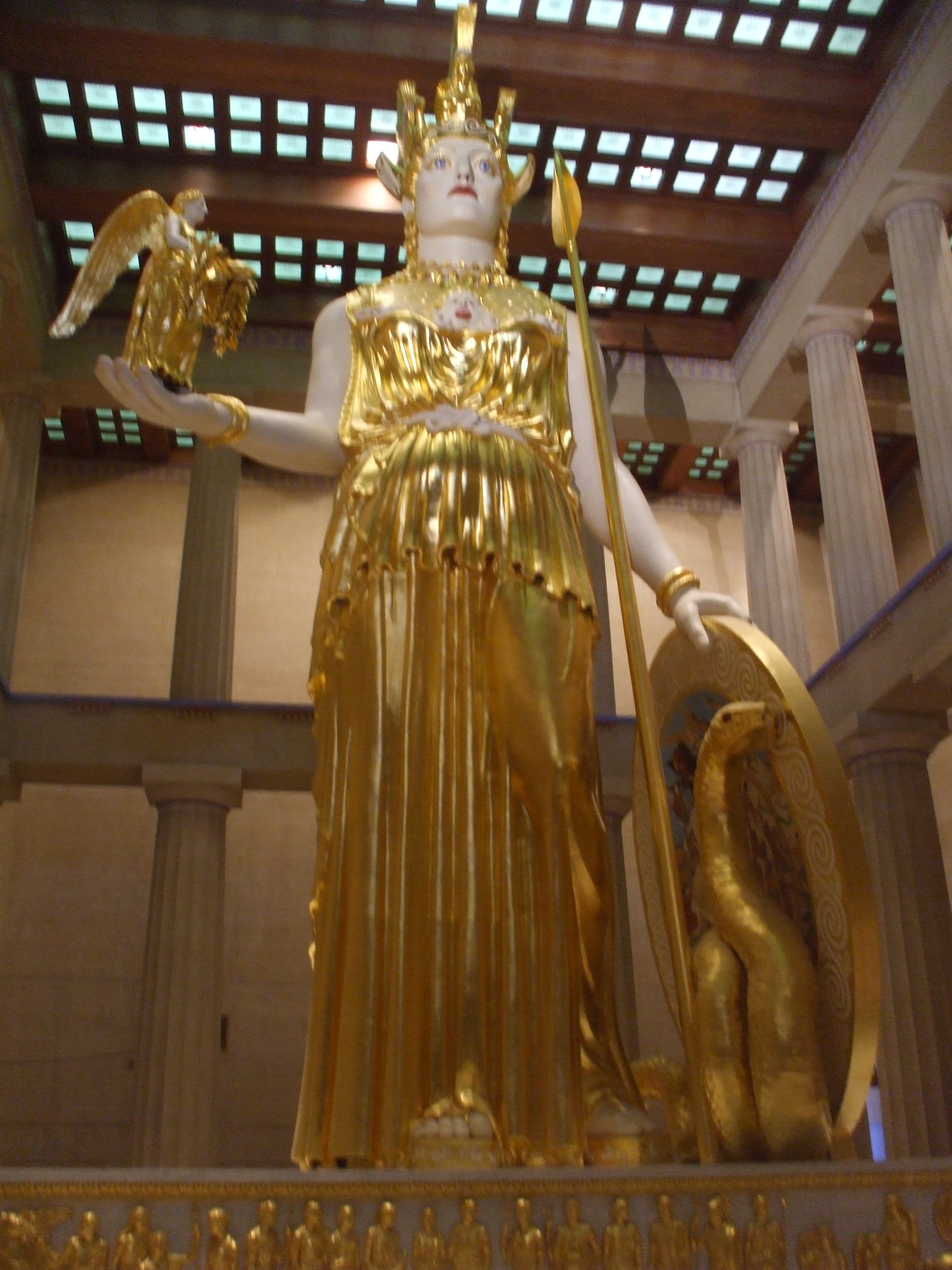 Statue Of Athena Inside The Parthenon