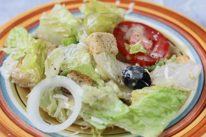 Olive Garden salad in a bowl