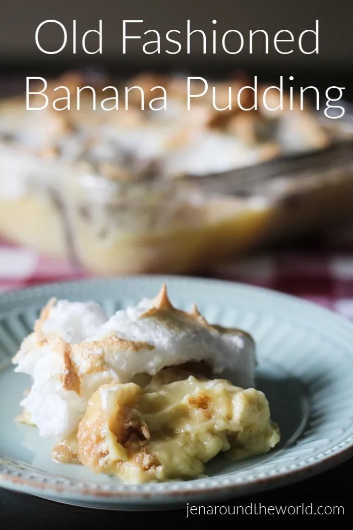 banana pudding scooped out of the pan 