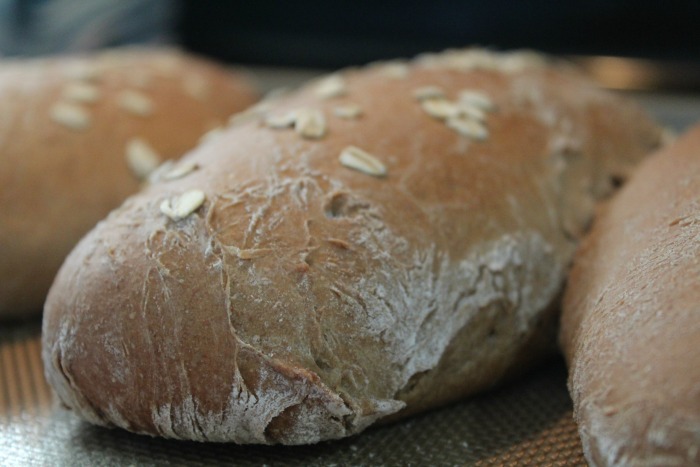 Copycat Cheesecake Factory Honey Wheat Bread fresh out of the oven.