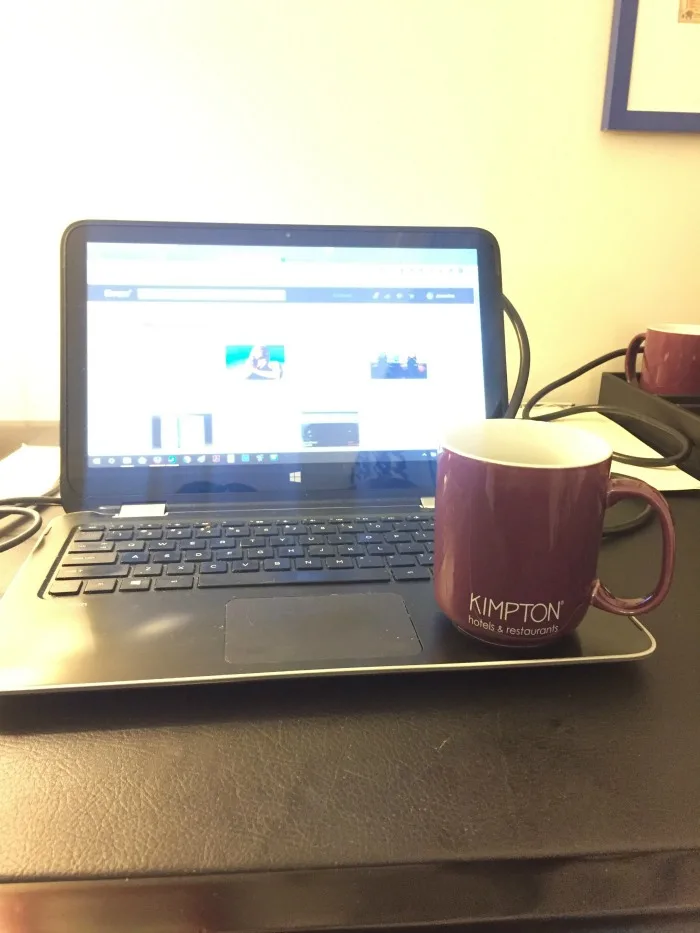 kimpton hotel desk area