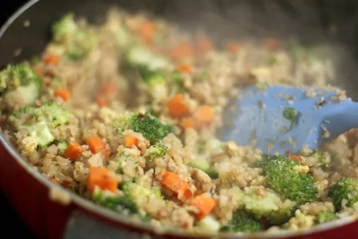 Cauliflower Fried Rice is healthy and full of flavor without all the extra calories 