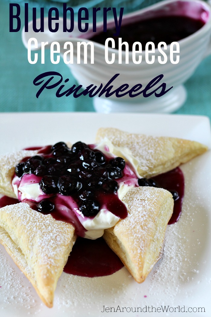 Blueberry Cream Cheese Pinwheels #SummerDessertWeek