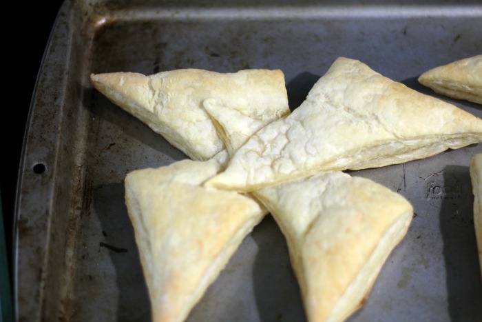 Puff pastry baked and ready for the cream cheese