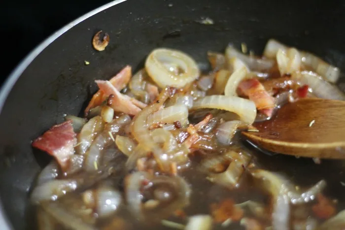 Bacon Jam over Sweet Apple Chicken Sausages