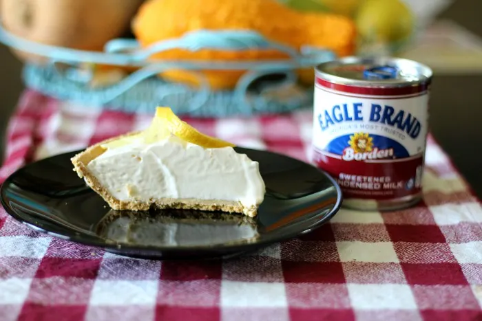 My frozen lemonade pie is the perfect summer dessert featuring my favorite brand -- Eagle Brand Sweetened Condensed Milk