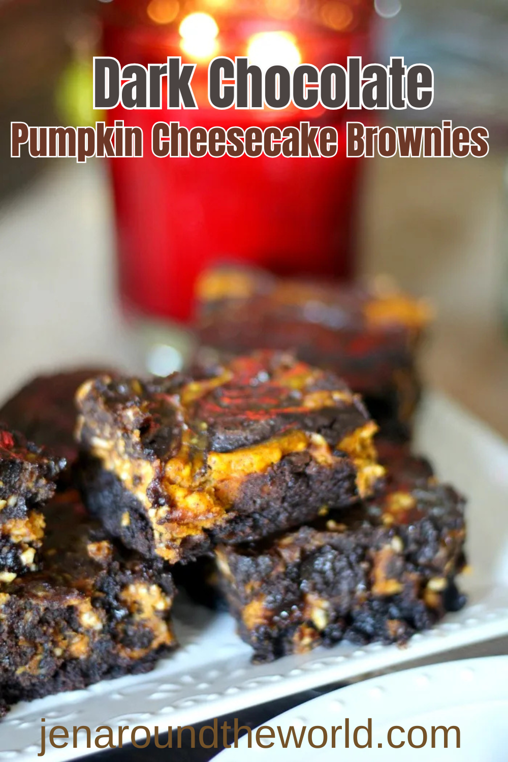 dark chocolate pumpkin cheesecake brownies