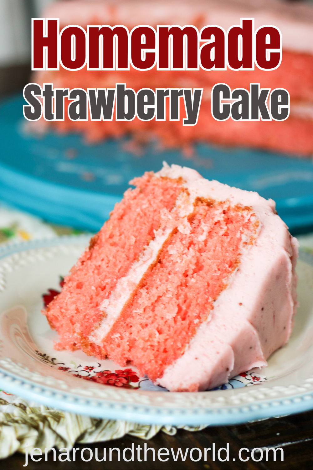 easy strawberry buttercream cake