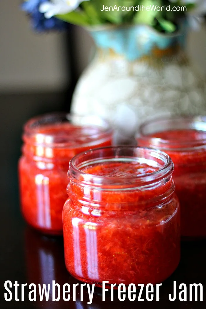 Easy Strawberry Freezer Jam - Comfortably Domestic