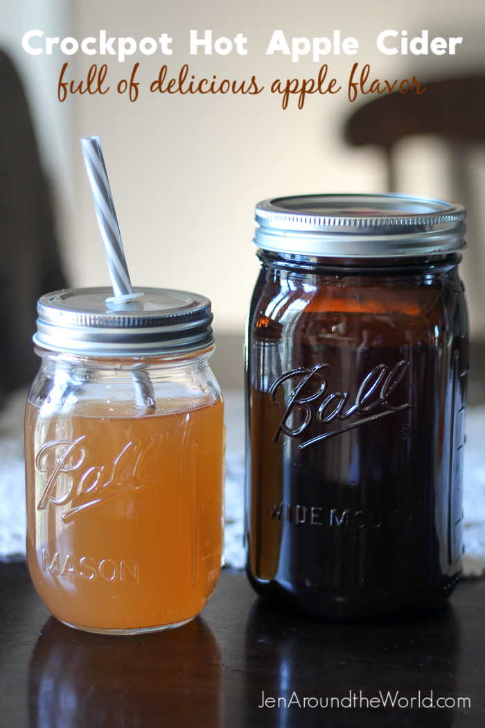 Crockpot Apple Cider in Ball Amber Canning Jars