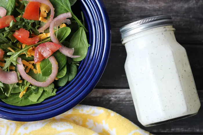 steakhouse salad with homemade ranch dressing