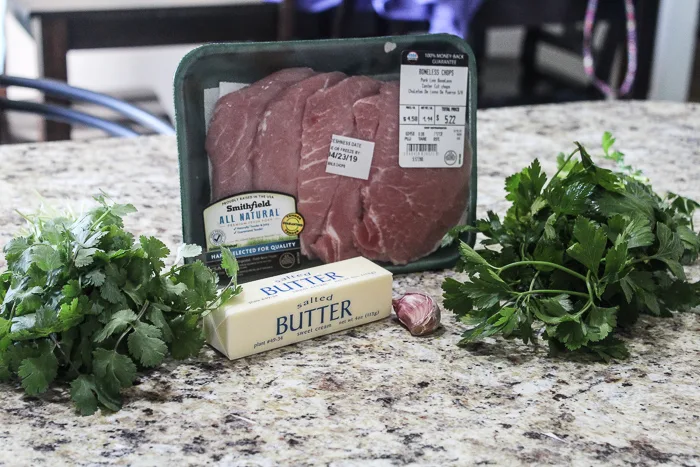 Grilled Pork Chops with Garlic Herb Butter