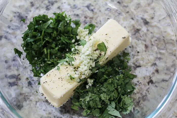 Grilled Pork Chops with Garlic Herb Butter