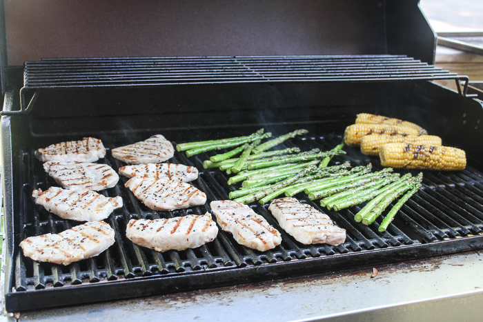 Grilled Pork Chops with Garlic Herb Butter