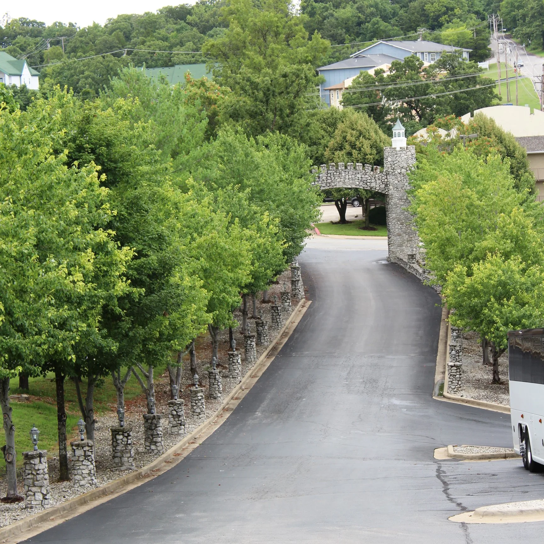 entrance to the stone castle hotel