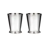 Klikel Mint Julep Cup Classic Beaded Trim Border Moscow Mule Kentucky Derby Julep Set of 2 – Stainless Steel 12oz.