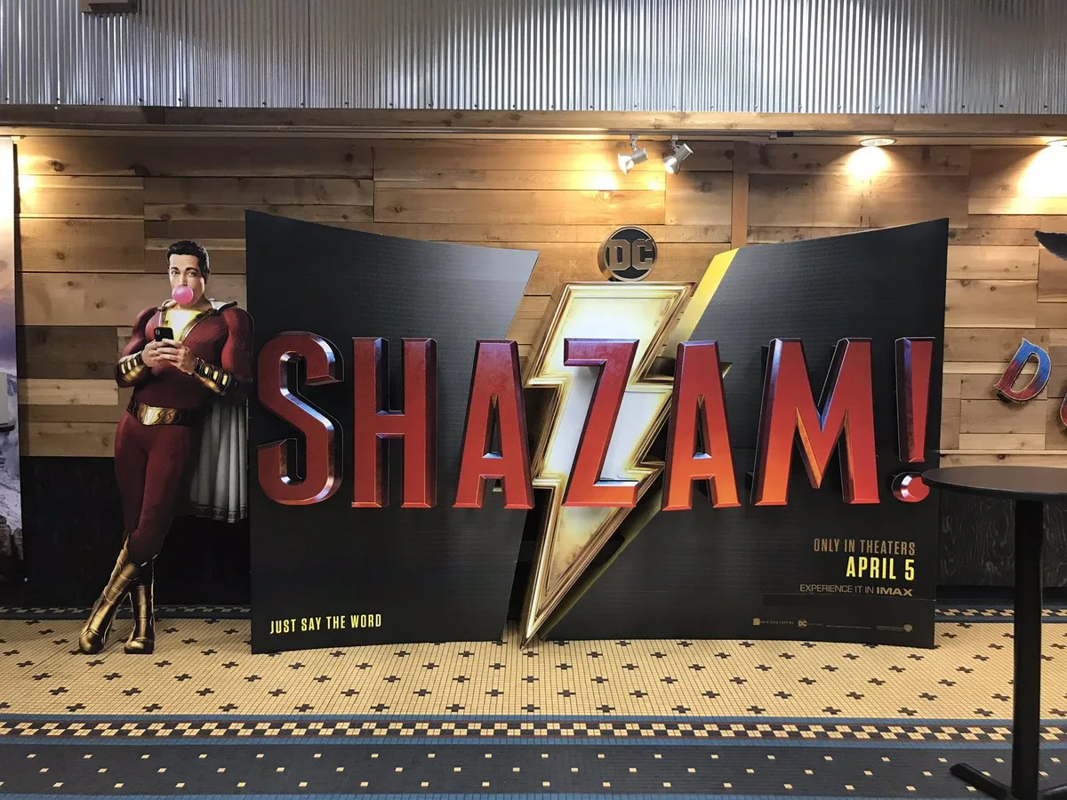 inside the Branson IMAX you will find the Shazam poster