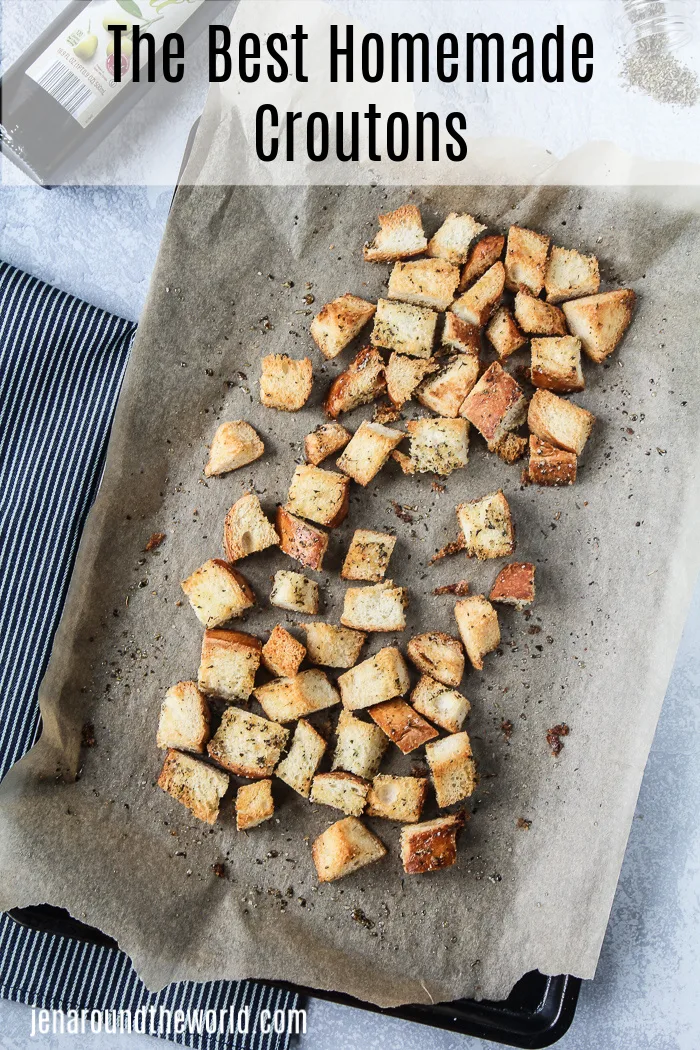 These easy homemade croutons are super delicious and take no time to prepare. 