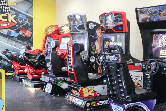 driving games in the game room at stone castle