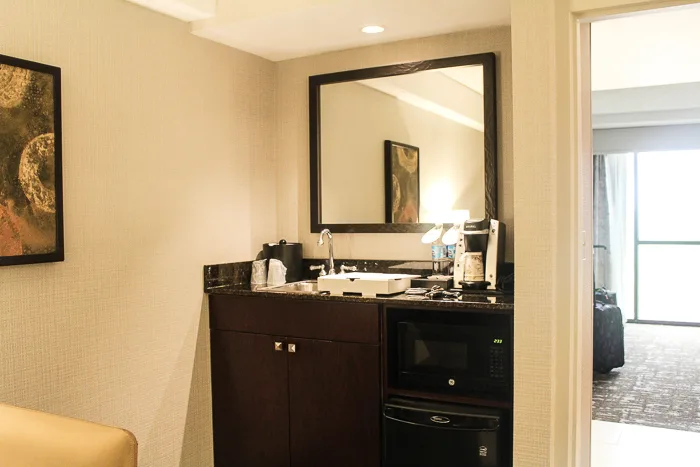 kitchenette area in suite