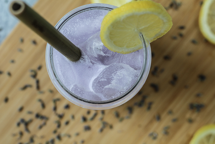 aerial view of the coconut lavender lemonade