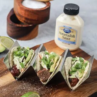 Grilled Brat Tacos with Lime Horseradish Slaw