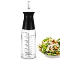 Salad Dressing Bottle Elegant Life Come with Mixer and Measure Marking BPA FREE Glass Salad Dressing Container (Black)