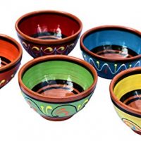 Terracotta Salsa Bowl Set of 5 - SMALL European Size - Hand Painted From Spain