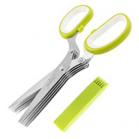 Jenaluca Herb Scissors - Heavy Duty 5 Blade Kitchen Shears with Safety Cover