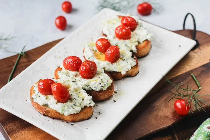 Herbed Ricotta Toast with Sautéed Tomatoes - Jen Around the World