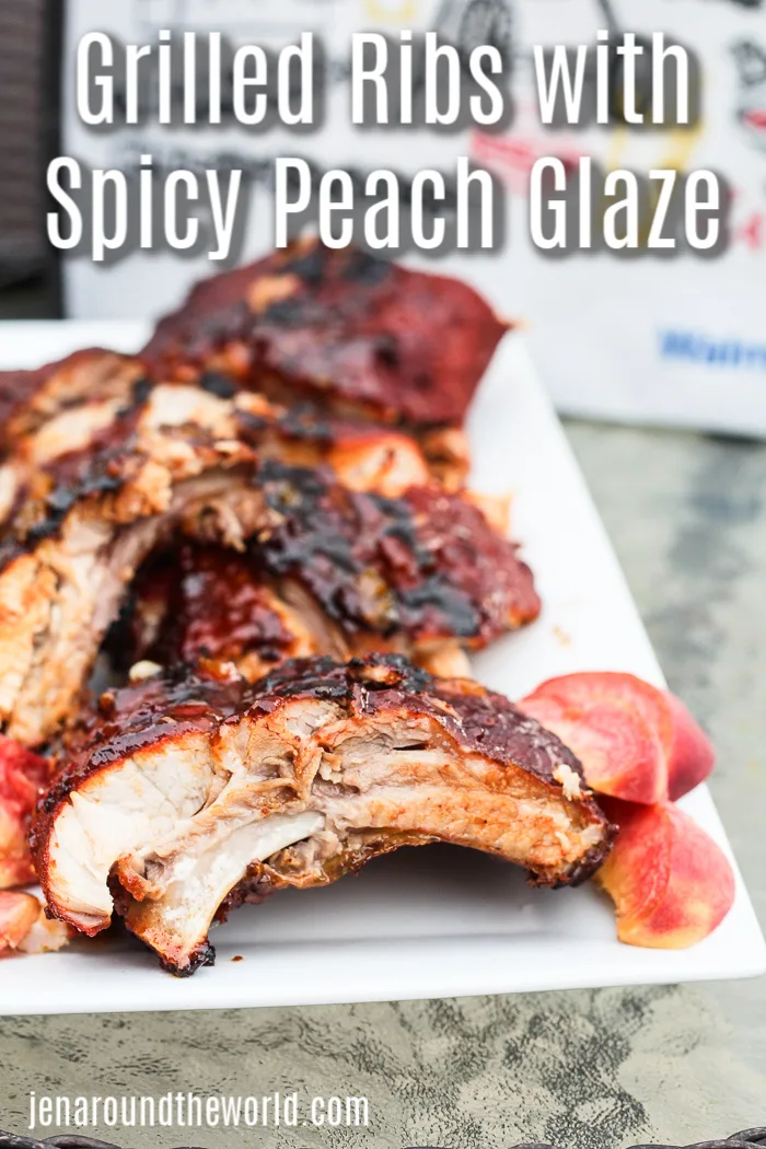 These grilled ribs with spicy peach glaze will have you upping your grilling game this summer.