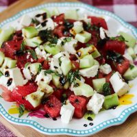 Watermelon Cucumber Feta Salad