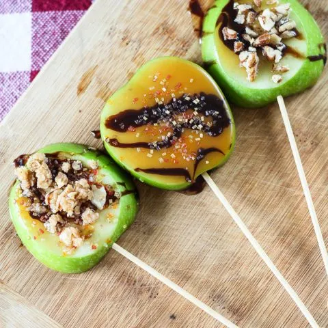 Caramel Apple Slices on a Stick 