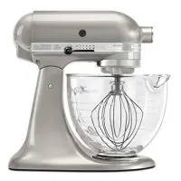 KitchenAid KSM155GBSR 5-Qt. Artisan Design Series with Glass Bowl - Sugar Pearl Silver