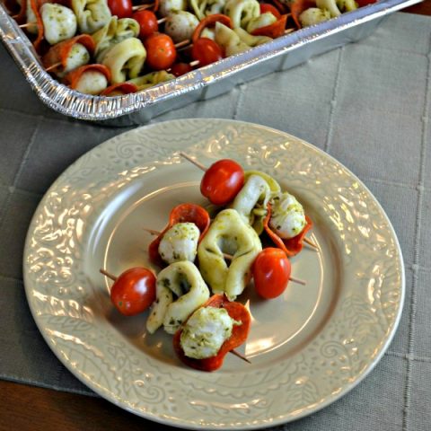 Image for Tortellini Skewers with Pesto - Easy Appetizer Recipe