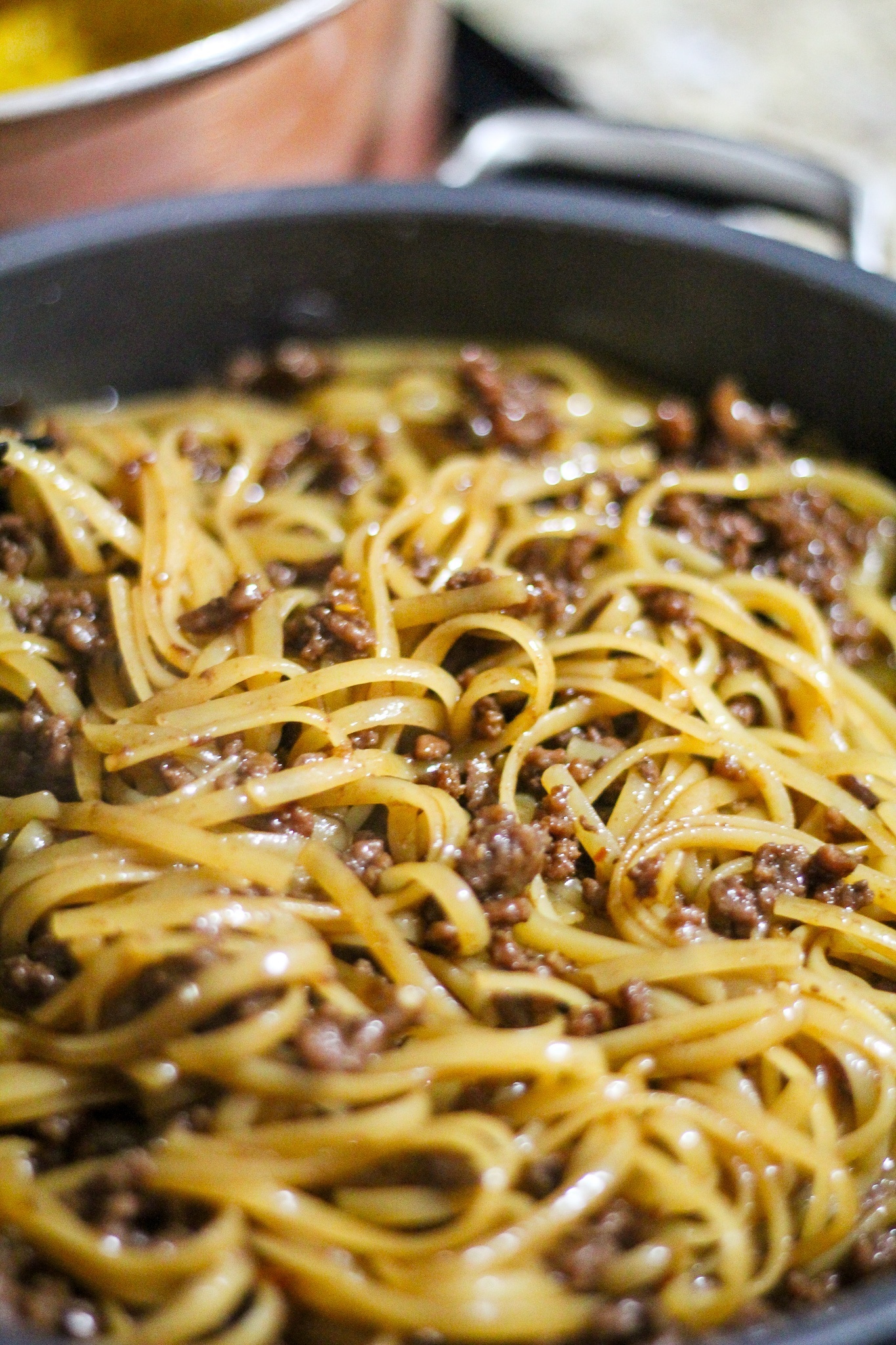 Mongolian Ground Beef Noodles - Jen Around the World