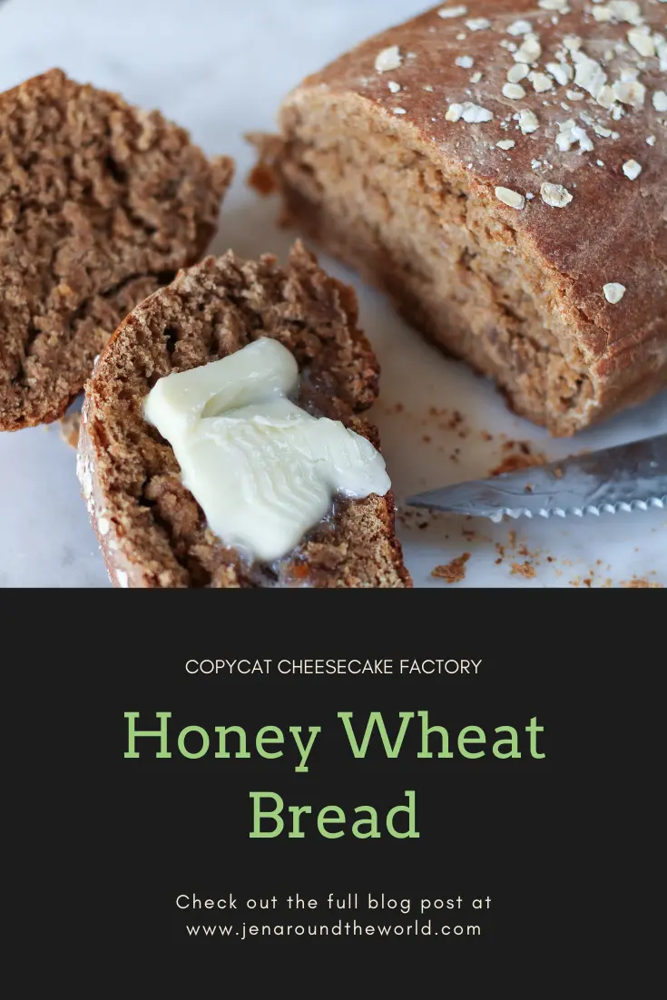 Pinterest image for Cheesecake factory honey wheat bread