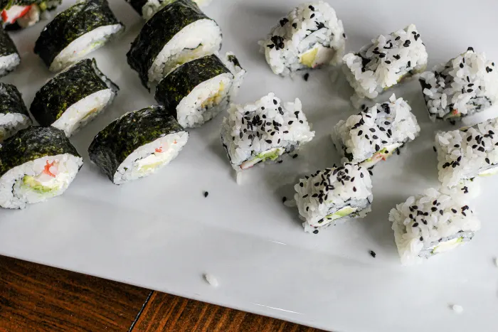 different sushi rolls