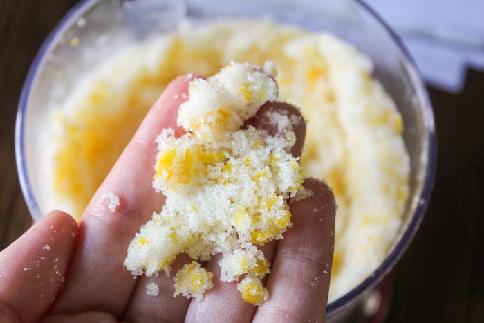 Lemon zest with sugar