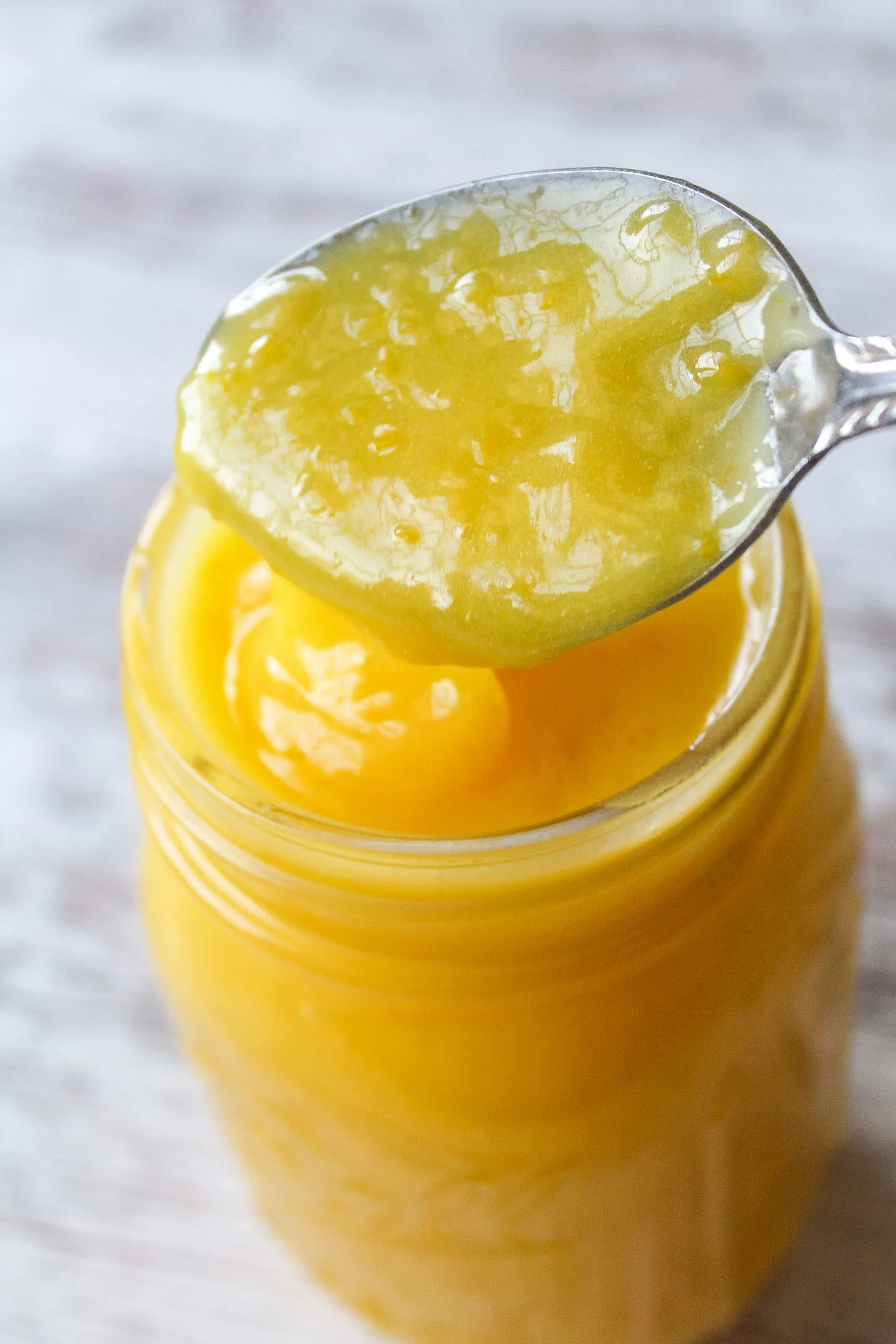 Lemon Curd on a spoon