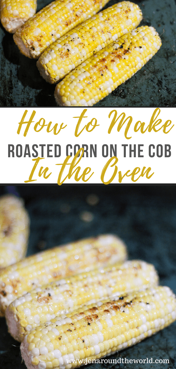 Oven roasted corn on the cob pin image