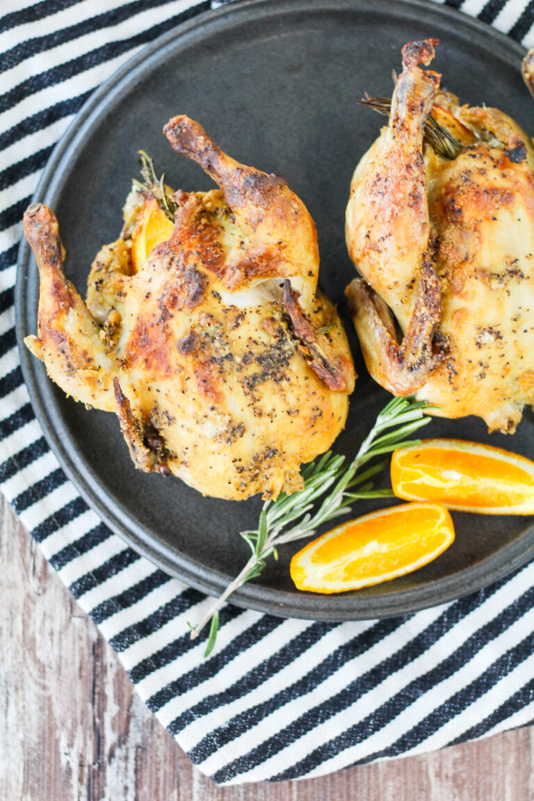 Orange Rosemary Cornish Hens