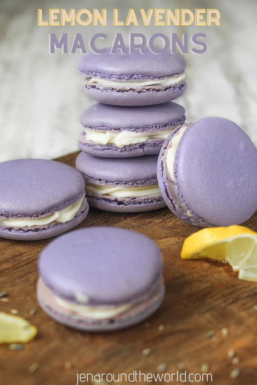 Lemon Lavender Macarons - Jen Around the World