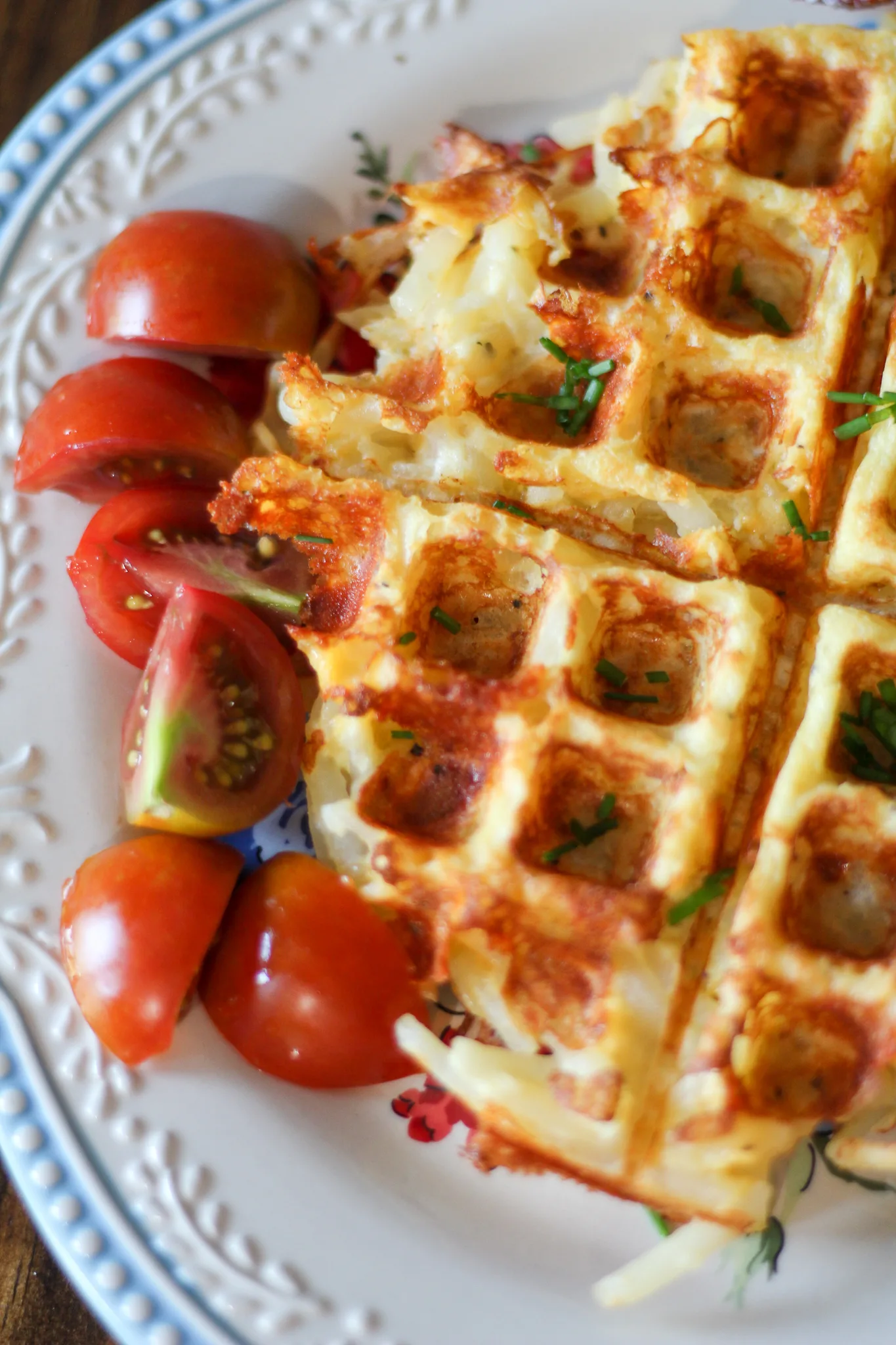 Hash Brown Waffles with Bacon and Cheese - One Hundred Dollars a Month