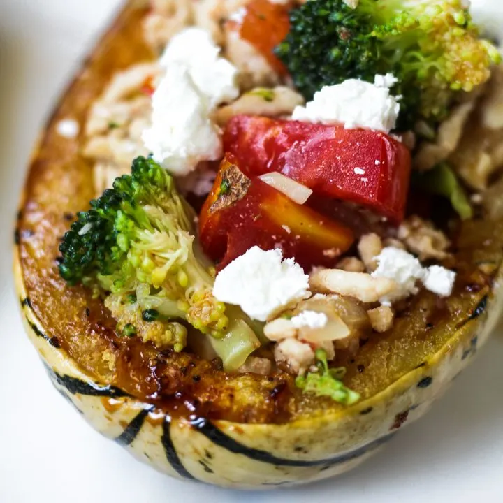 Ground Chicken Stuffed Delicata Squash