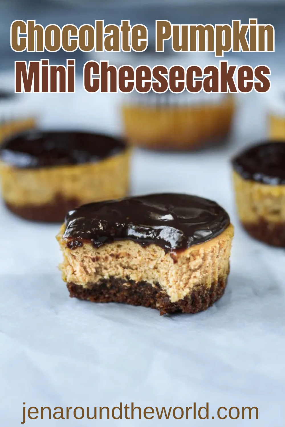 chocolate pumpkin mini cheesecakes