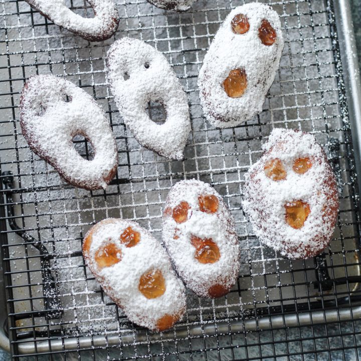 Jelly Filled Ghost Donuts 