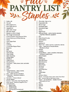 fall pantry staples checklist
