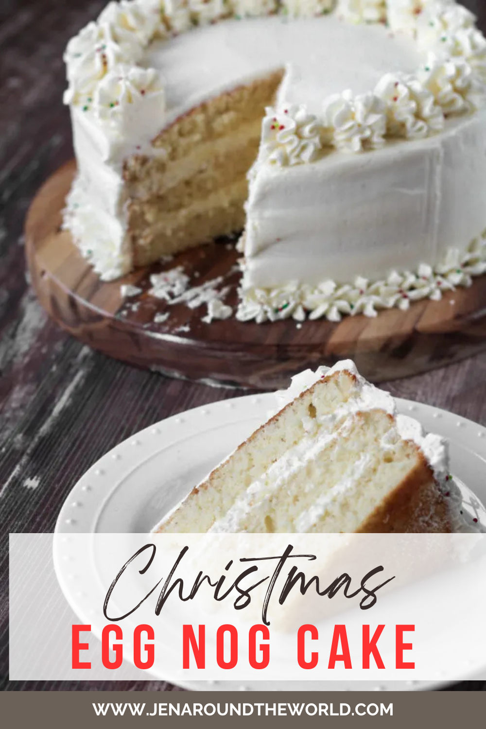 Christmas eggnog cake