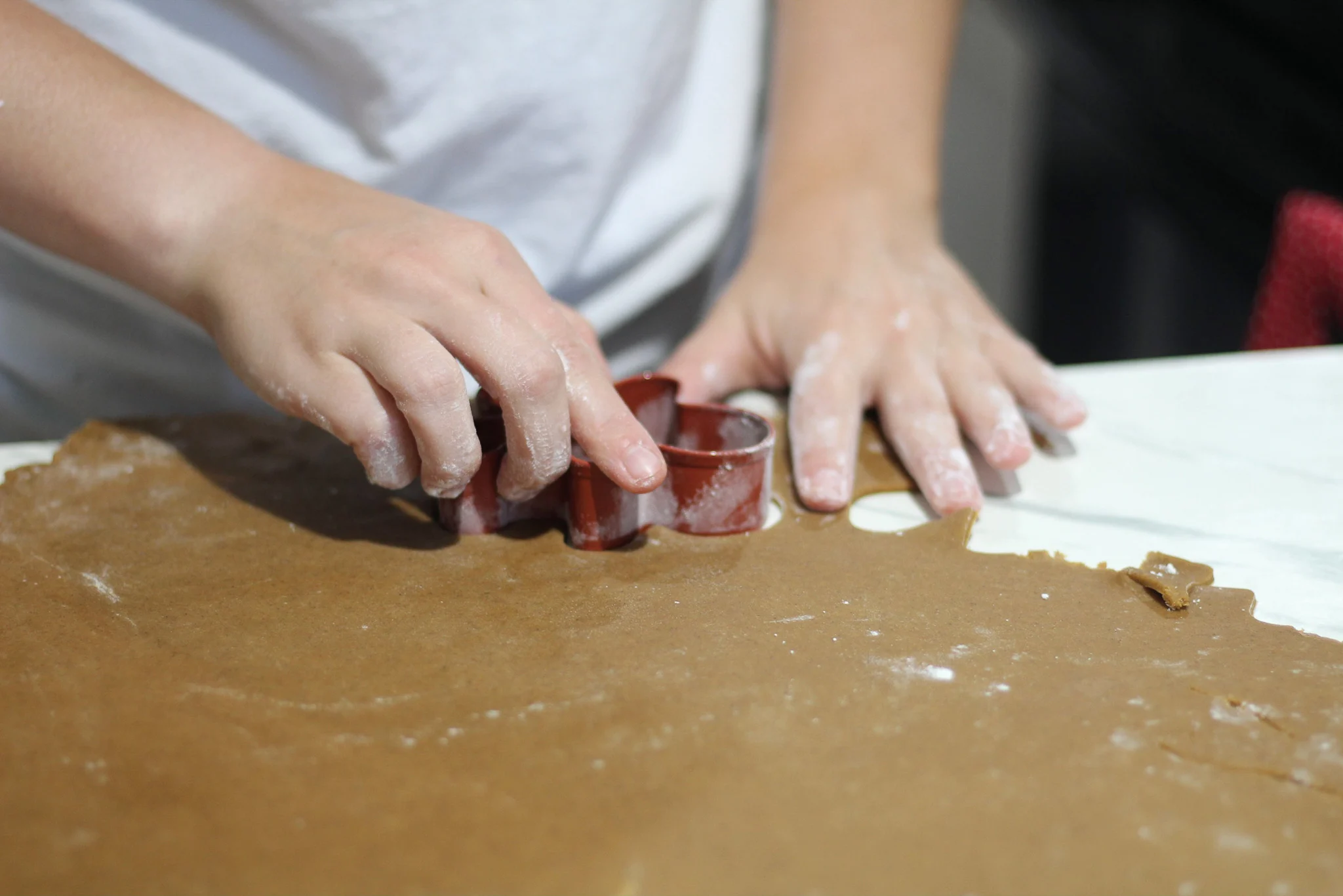 Cutting out the cookies